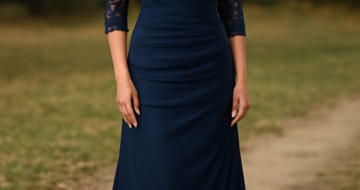 Elegant blue evening gown for a formal event