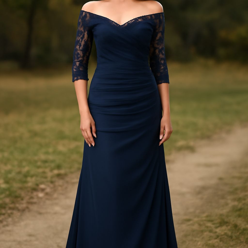 Elegant blue evening gown for a formal event