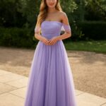 Polished evening gown with a clean fit and refined satin finish