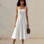 Classic shift dress and A-line skirt styled for professional outfits