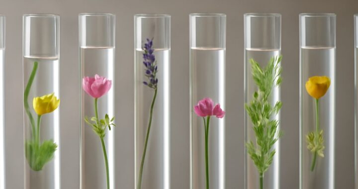 Perfume guide showing fragrance bottles grouped by family