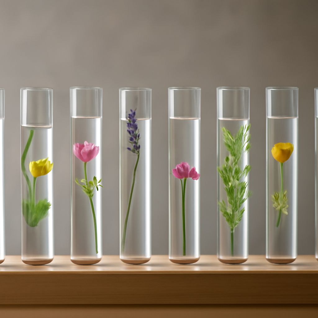 Perfume guide showing fragrance bottles grouped by family