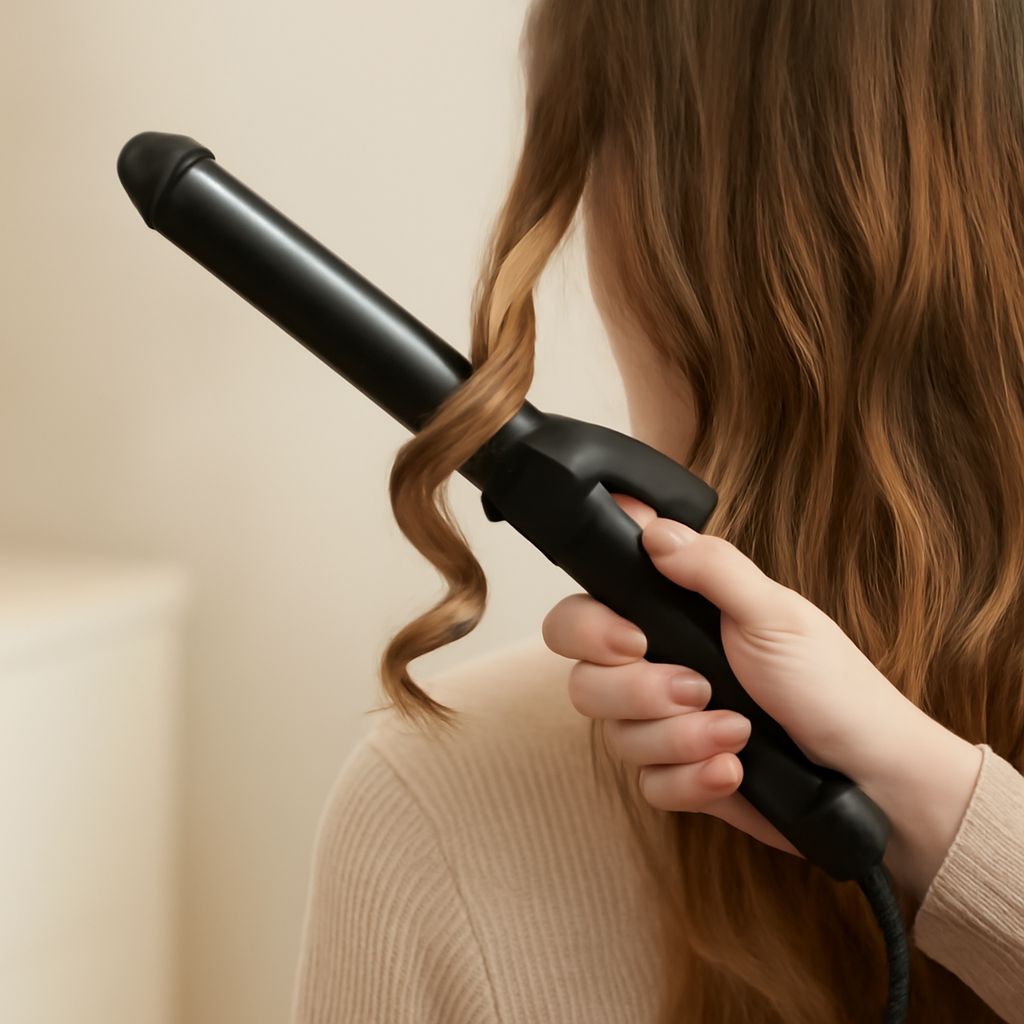 Long, voluminous curls with lifted roots