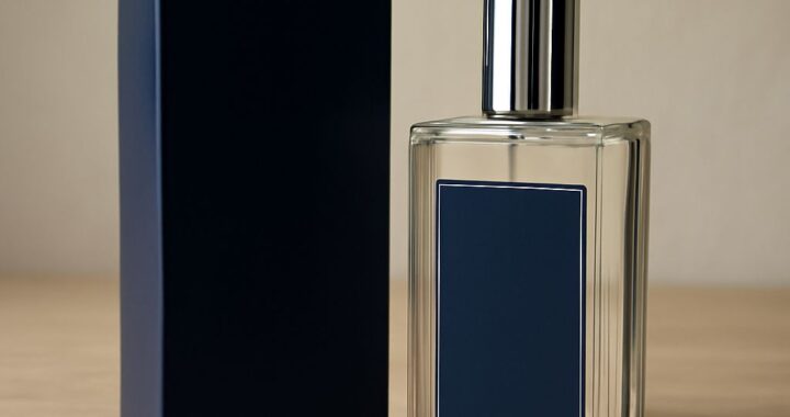 Marshmallow and patchouli fragrance bottles beside scent quiz notes