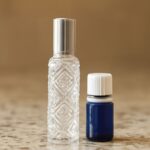 Perfume body oil with essential oils and carrier oil