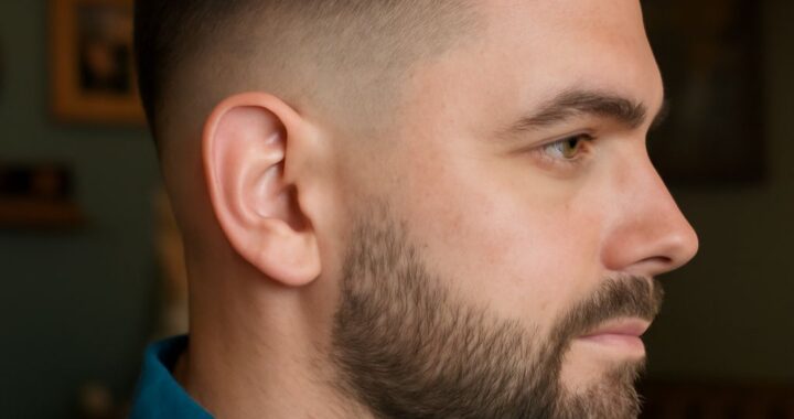 Textured fringe haircut for a man with a receding hairline
