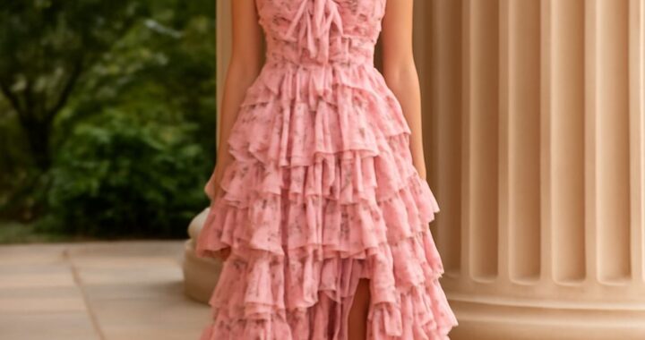 Various prom dresses displayed on websites