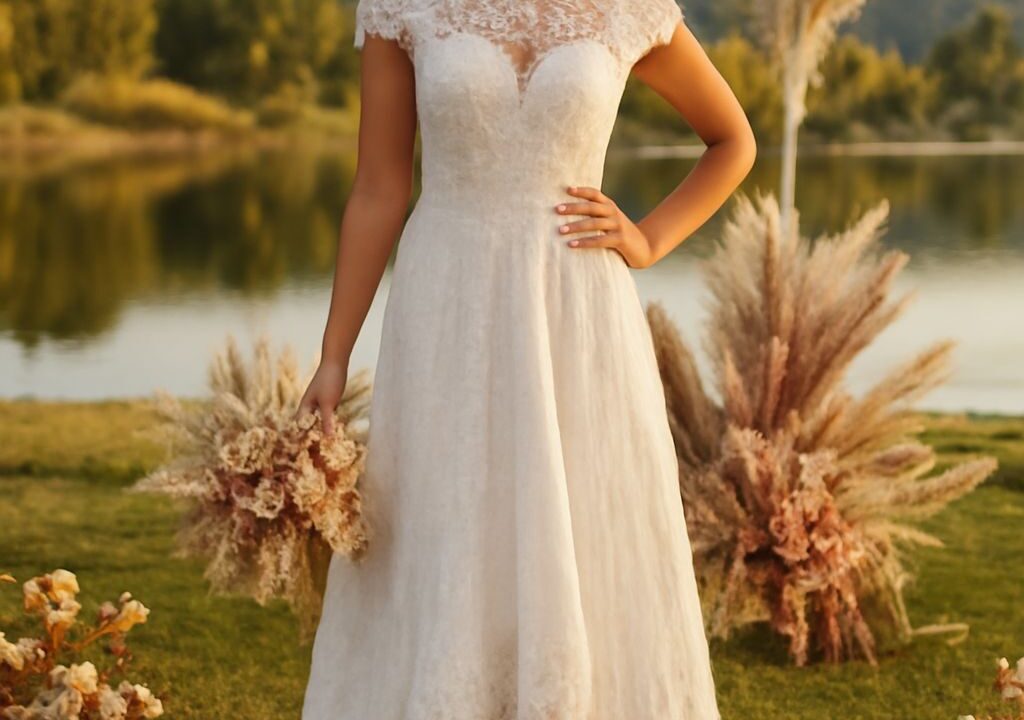 A selection of stylish budget wedding dresses on display