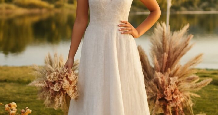A selection of stylish budget wedding dresses on display
