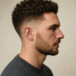 A man with a modern curly haircut