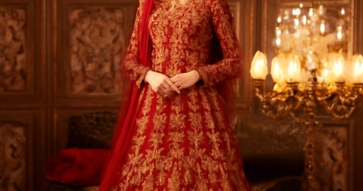 A variety of Pakistani wedding dresses showcasing different styles and fabrics