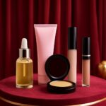 Collection of vegan makeup products