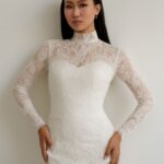 Various styles of wedding dress toppers displayed