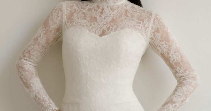Various styles of wedding dress toppers displayed